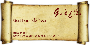 Geller Éva névjegykártya